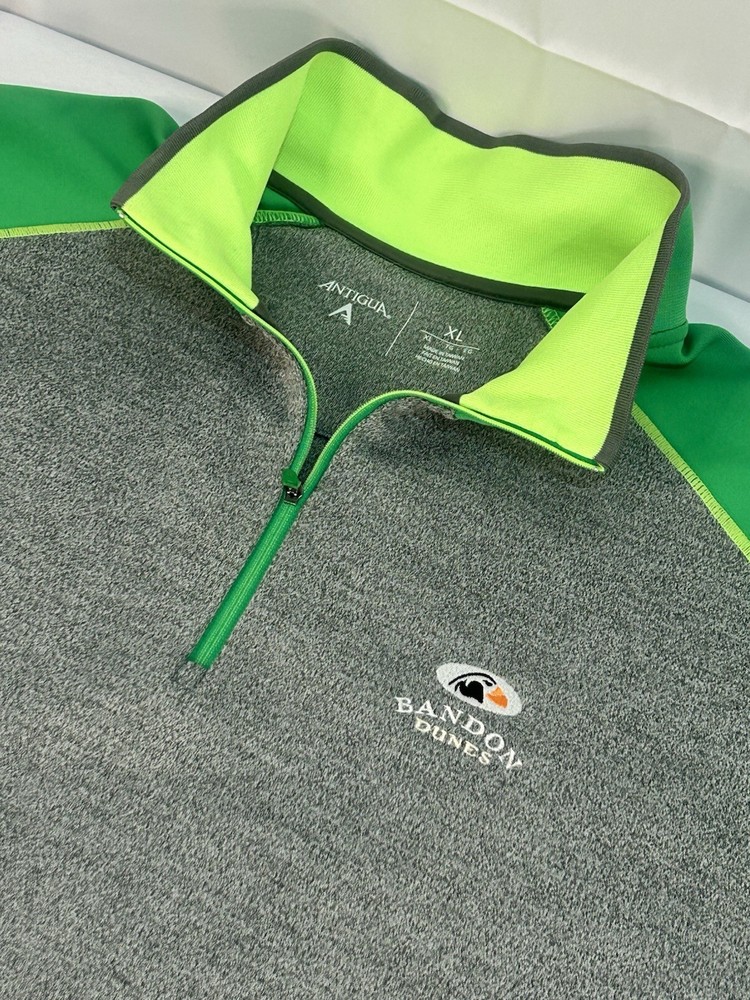 Bandon Dunes Links Pullover 1/4 Zip Men's XL Grey Green 2015 Links Championship
