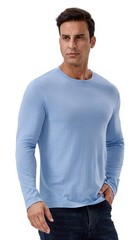 MERIGREENY Men’s 100% Merino Wool Base Layer Top, Merino Wool Long Sleeve
