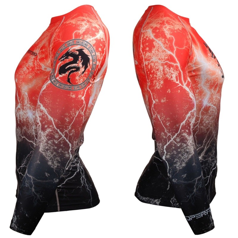 NO RETREAT -Red Compression Under Skin Tight Print Base layer Rash guard MMA Gym gallery