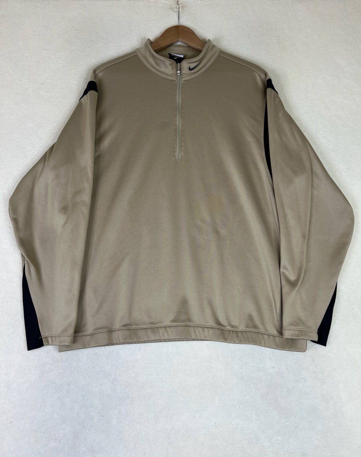 Nike Golf 1/4 Zip Pullover Men's XL Beige Fleece Lined Therma-Fit 479462-235 gallery