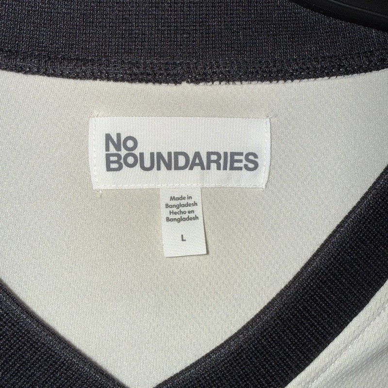 No Boundaries Men 78 Sz L Hockey Jersey Light Birch Grunge Streetwear Y2K Sporty gallery