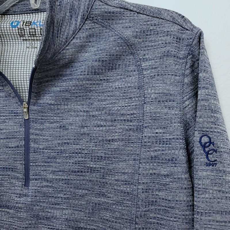 Ibkul Space Dye Mini Grid Waffle Knit 1/4 Zip Men's Pullover Top Size Large gallery
