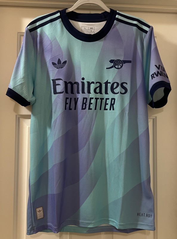 Adidas Arsenal FC Saliba Player Issue EPL Third Jersey Size Large gallery