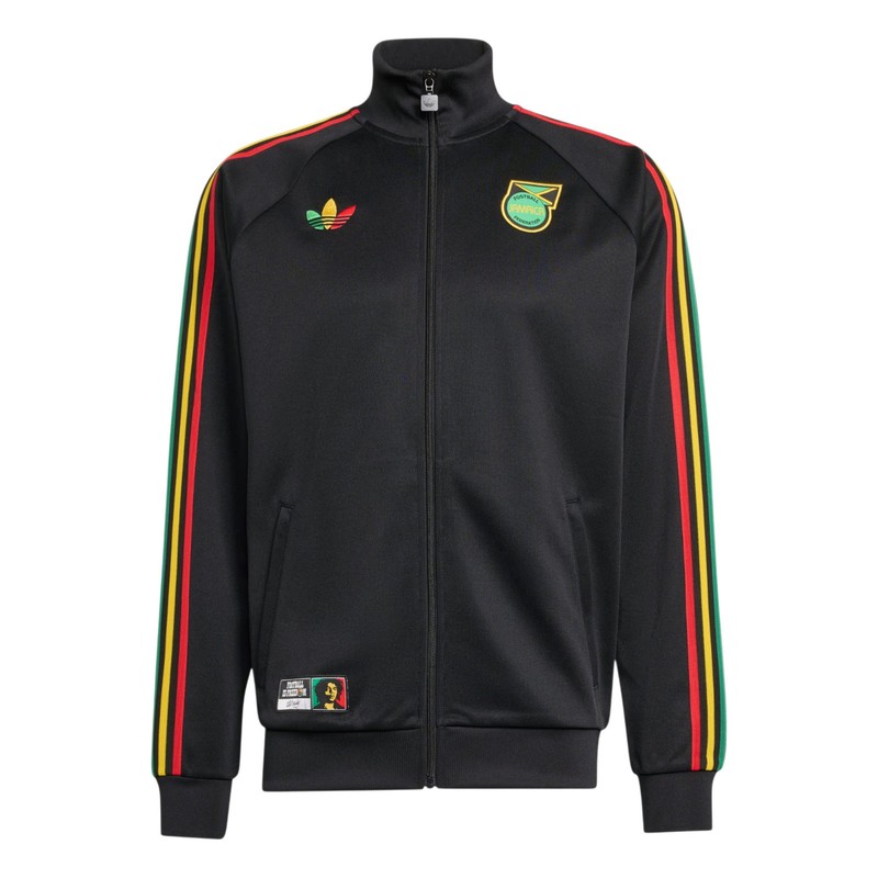 Men's Adidas Originals Black Jamaica X Bob Marley Rasta Track Top Jacket New gallery