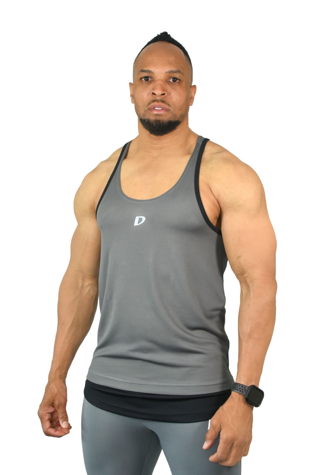 Men Bodybuilding Gym Stringer Vest Athletic Training Sports Tank Top Racer Back gallery