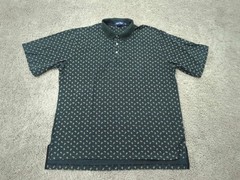 Ralph Lauren Polo Golf Polo Shirt Mens XL Black Leaf Allover Short Sleeve Cotton