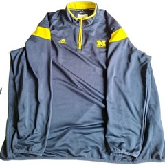 Adidas Men’s 3XL Michigan Wolverines Quarter Zip Pullover Climalite Navy Sports