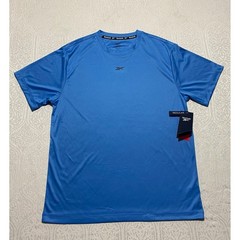 Reebok Tech Training Performance Mens Size L Blue Athletic T-Shirt Center Vector