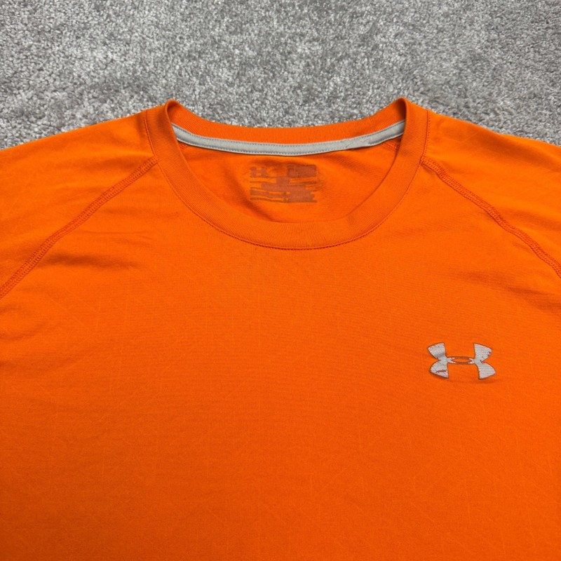 Under Armour Heatgear Tech Active T-Shirt Mens XL Orange Short Sleeve Crew Tee gallery