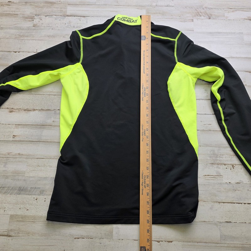 Nike Pro Combat Hyperwarm Dri-FIT Max Mens MED Black Neon Yellow 1/4 Zip Jacket gallery