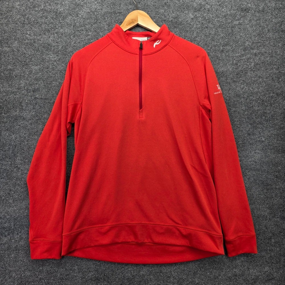 KJUS Men's Red Half Zip Pullover Long Sleeve Golf Athletic Shirt Size M