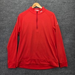 KJUS Men’s Red Half Zip Pullover Long Sleeve Golf Athletic Shirt Size M