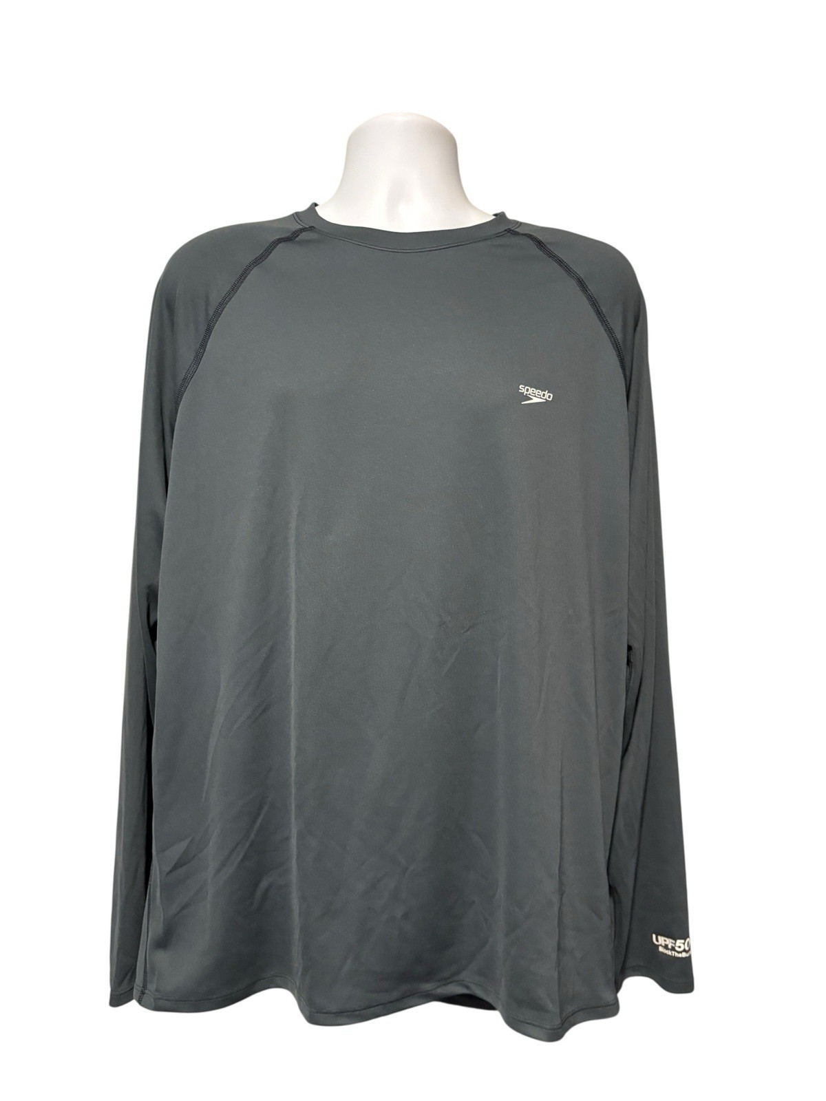 Speedo Men’s Long Sleeve Sun Shirt SPF 50+ Gray XL gallery