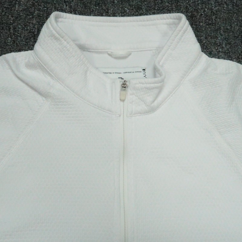 Reigning Champ Pullover Men Medium White Quarter Zip Textured Performance gallery