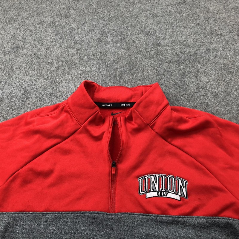 Nike Pullover Mens Medium Red Gray 1/4 Zip Union University Bulldogs Golf gallery