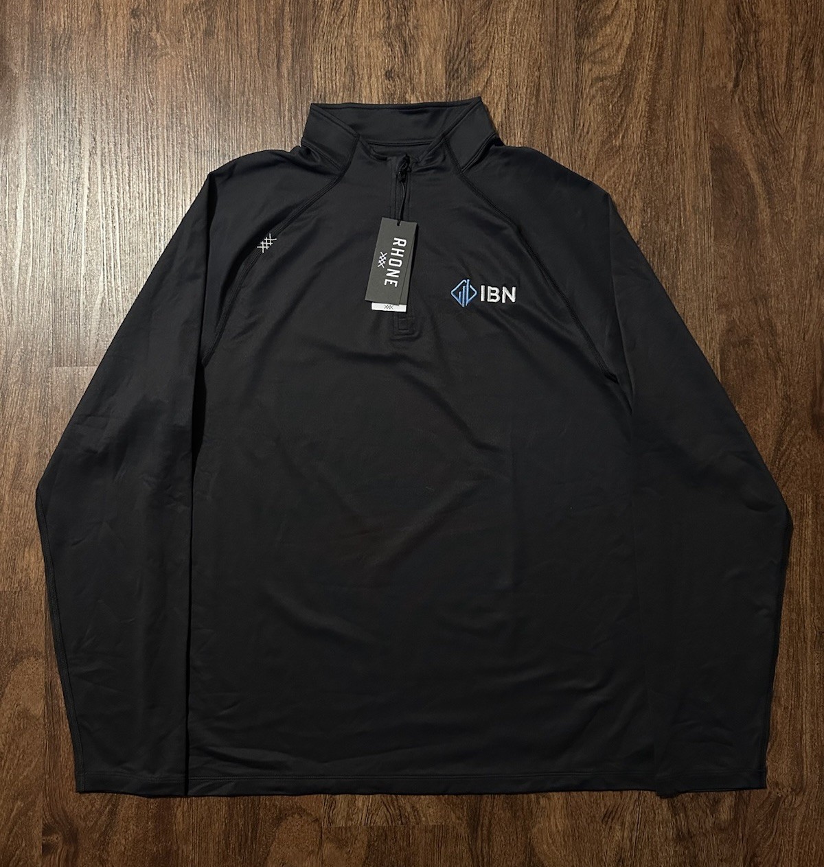 Rhone Session Men's L 1/4 Zip Pullover Italian Pique Rhondonite Black NWT $108 gallery