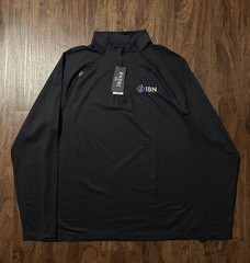 Rhone Session Men’s L 1/4 Zip Pullover Italian Pique Rhondonite Black NWT $108