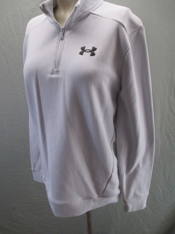 Under Armour Size SM Mens Gray Soft Shell 1/4 Zip Activewear Loose Pull Over 219 gallery
