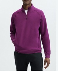 Fabletics Go-To Quarter Zip Pullover Men’s Large Purple Athletic Sweater