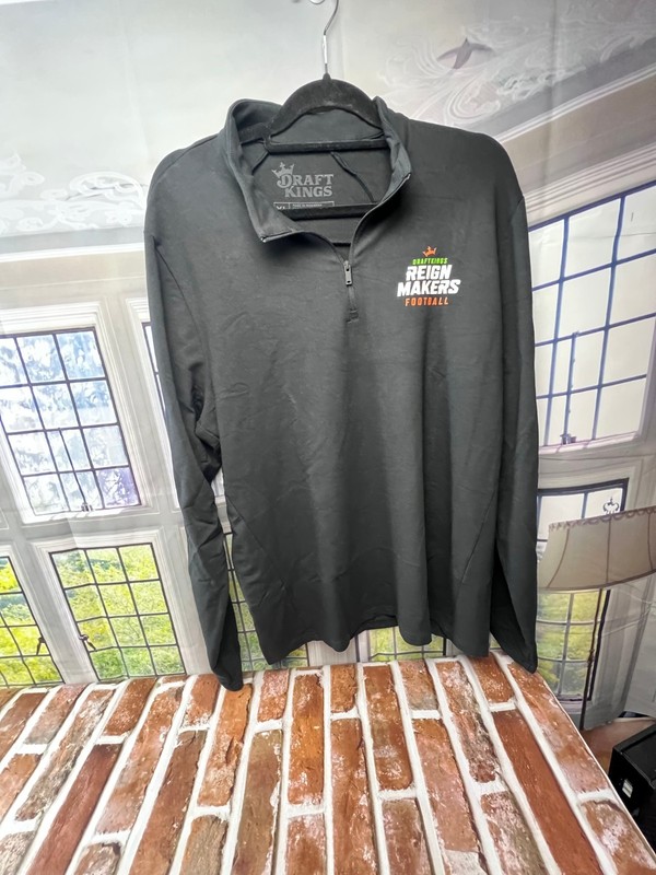DraftKings Reign Makers Football long sleeve 1/4 zip shirt pullover black Men's gallery