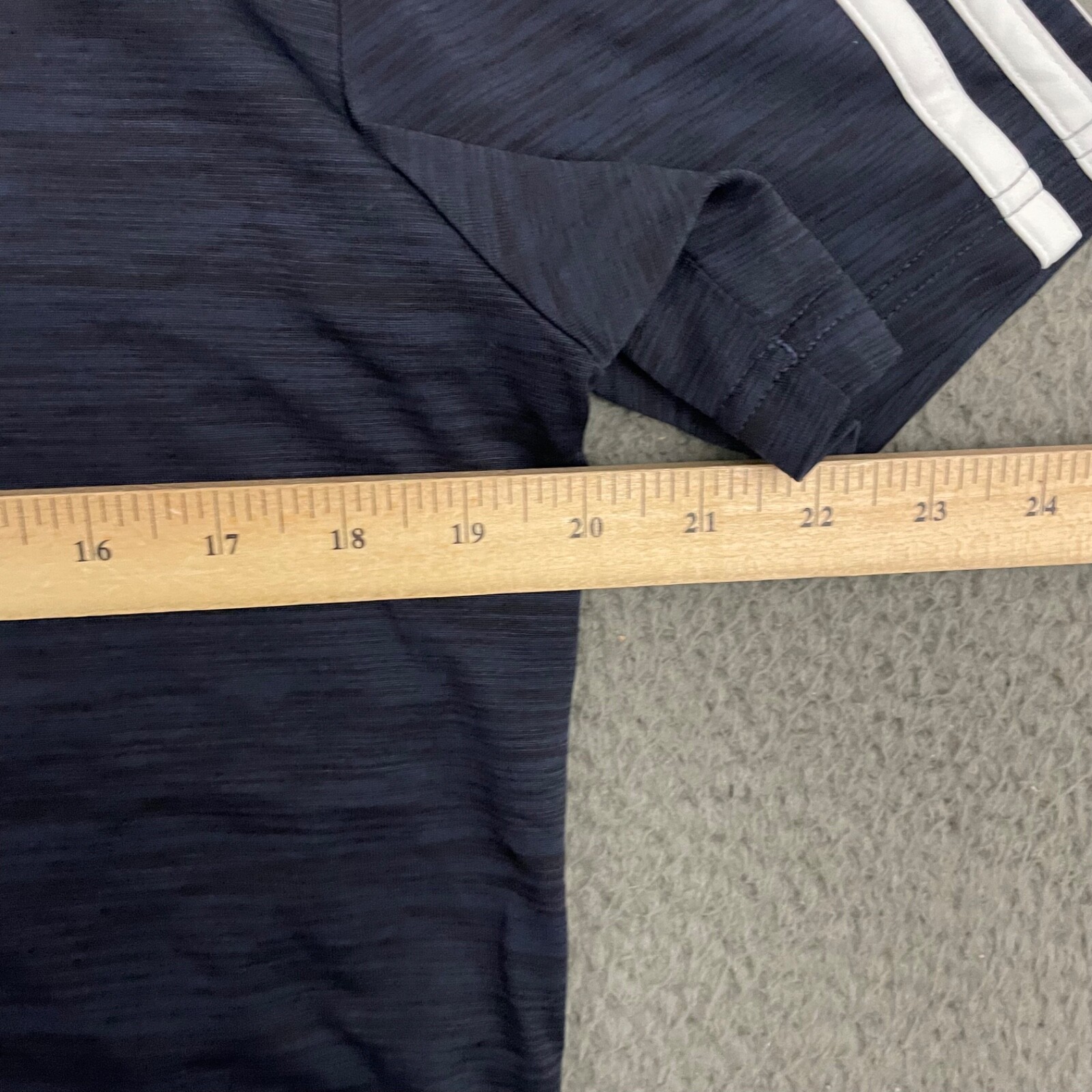 Adidas T-Shirt Mens Small Dark Blue Striped Activewear Workout Sports Gym Dad gallery