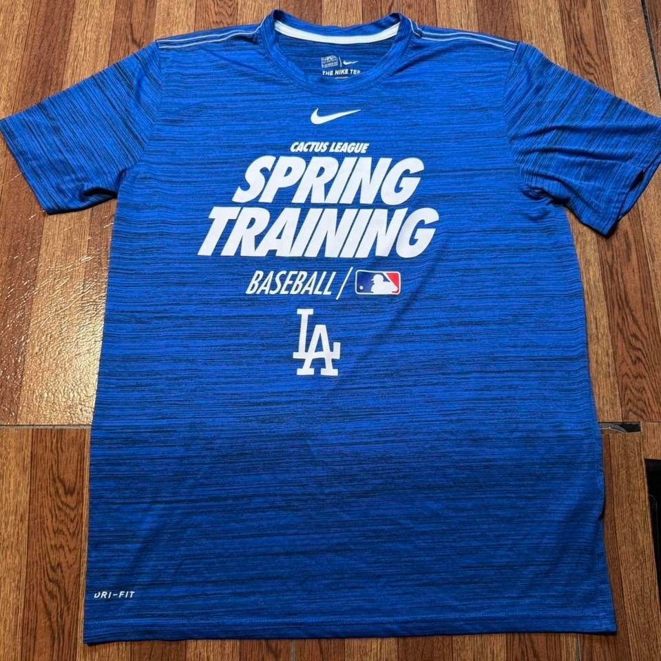 Nike Blue LA Dodgers Dri-Fit Tech Retro Sportswear Train Shirt Medium gallery