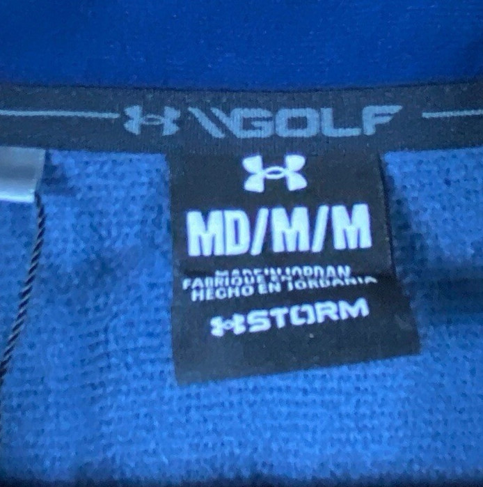 Under Armour Golf Storm 1/4 Zip Pullover Size M Mens Blue Stripe Atheleisure gallery
