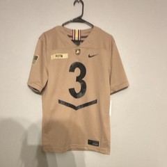 Nike Men’s Replica Football Jersey Army #3 Tan V-Neck Short Sleeve Size S