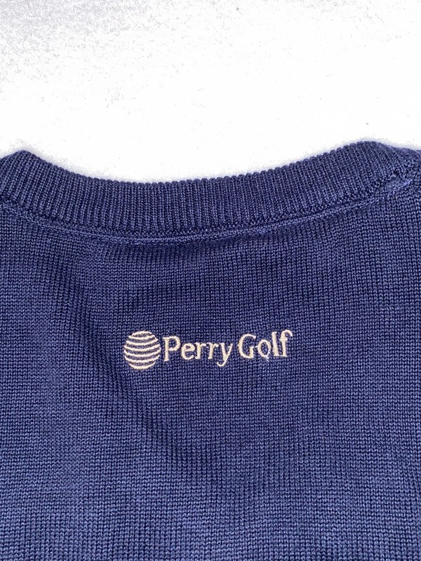 PERRY GOLF BY GLEN MUIR ARGYLE SWEATER VEST SIZE LARGE BLUE AND BEIGE gallery