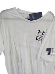 Under Armour Men’s Short Sleeve Freedom USA T-Shirt New Size XXL White Double