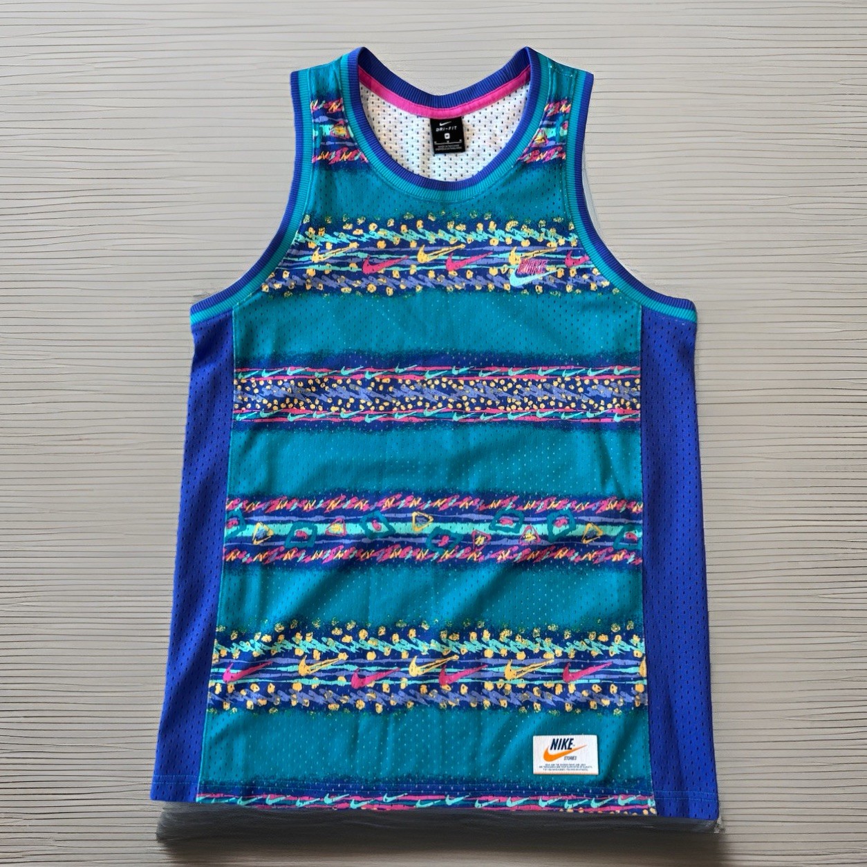 Nike Stories Basketball Jersey | Mens M | Aquamarine Mesh Dri Fit gallery