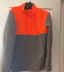 Under Armour Golf Men’s Big & Tall XXL Fleece 1/4 Snap Mock Neck Orange/Gray