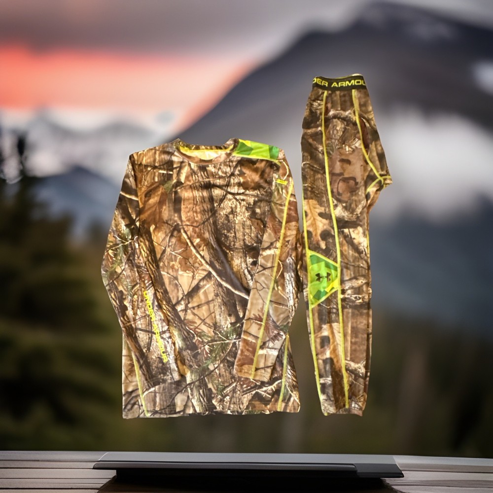 Under Armour Men’s Size L Fitted Real Tree Camo Scent Control Stretch W Pants