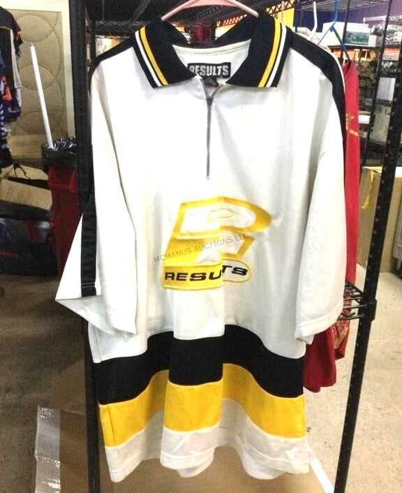 RESULTS Quarter Zip Polo Shirt Mens Size XXL White Yellow Black 2XL gallery
