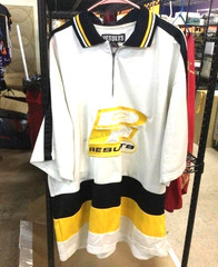 RESULTS Quarter Zip Polo Shirt Mens Size XXL White Yellow Black 2XL