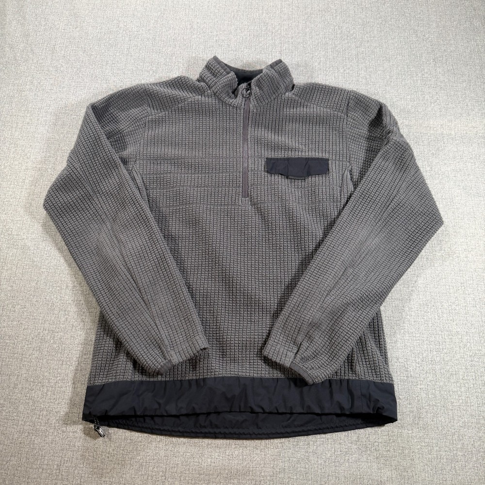 Rapha Explore Technical Pullover Mens Small Gray Waffle Fleece 1/2 Zip Cycling