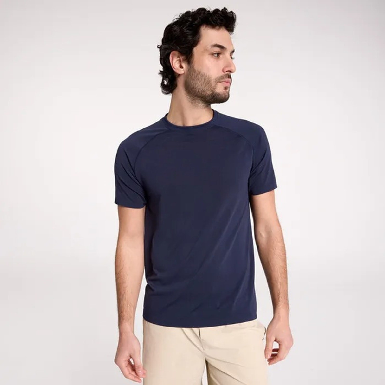 VRST Men's M Blue Space Dye Circuit Seamless Short Sleeve Active T-Shirt I29-22 gallery