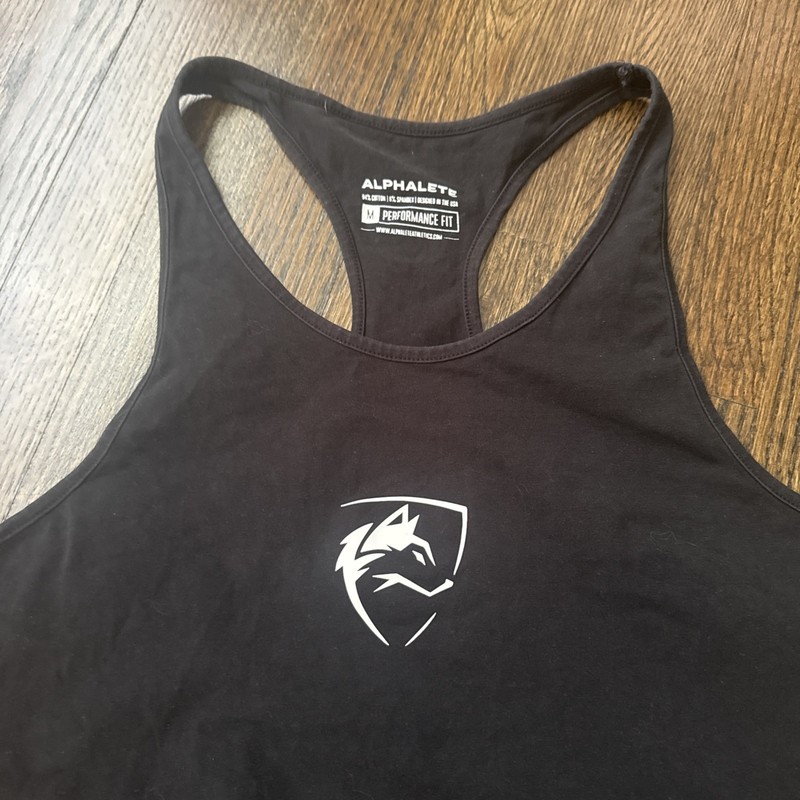 Alphalete Men’s Tank Top Medium Performance Fit Cotton Blend Racerback gallery
