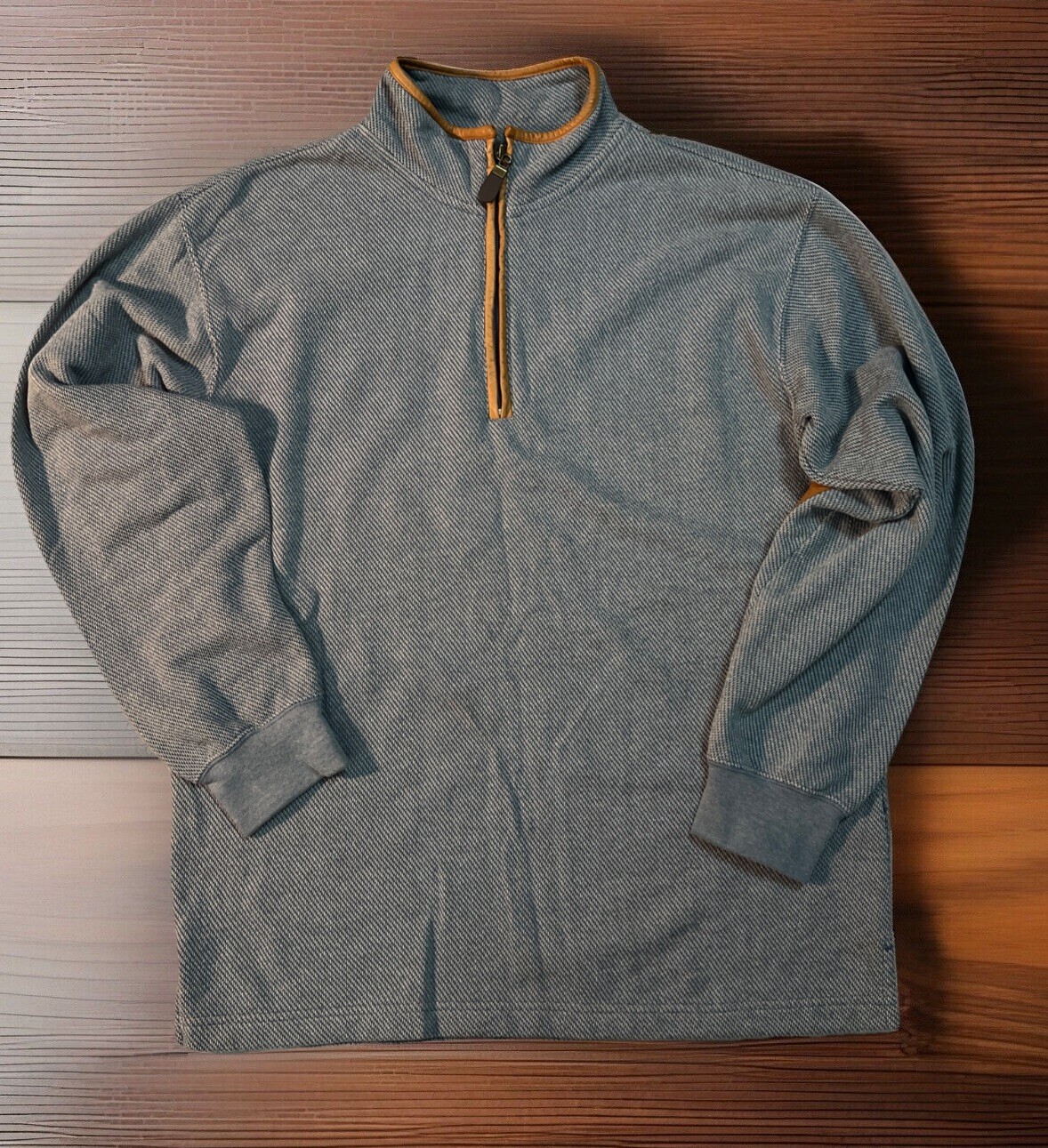 Orvis Long Sleeve Pullover 1/4 Zip Heather Gray Elbow Patches Mens Size Medium gallery