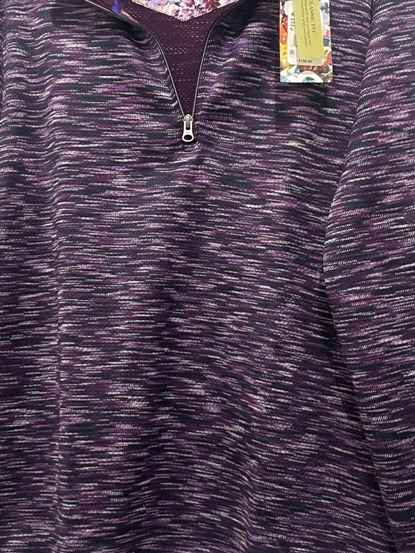 New Robert Graham Quarter Zip Pullover WATERFORD Berry X-LARGE Purple NWT gallery