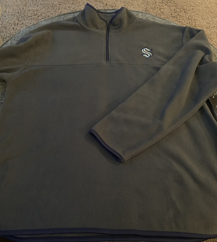 NWT Seattle Kraken NHL 1/4-Zip Pullover Fleece Men’s Size XL Charcoal Gray C3 gallery