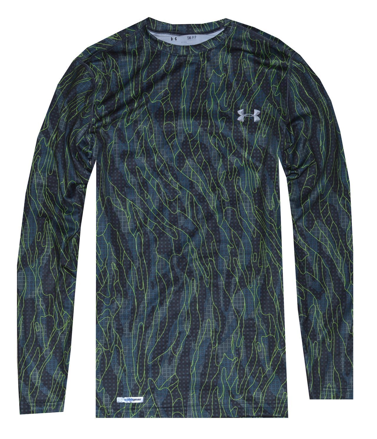 Under Armour Men ColdGear Infrared Evo Printed Fitted Crew Shirt (S, MARINE OD G gallery
