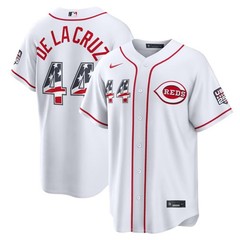 Custom Nike MLB Cincinnati Reds July 4th USA 250 Stadium AC Stitchd White Jersey