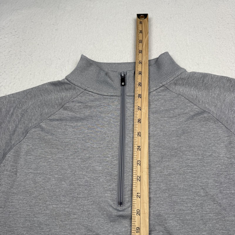 FootJoy Pullover Mens XL Gray 1/4 Zip Long Sleeve Golf Top Stretch Lightweight gallery