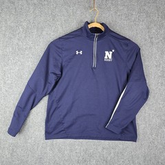 Under Armour Navy Rugby N 1/4 Zip Pullover Mens XL Loose Navy Blue