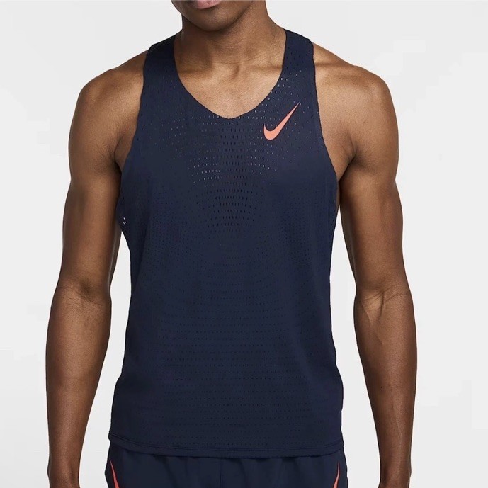 Nike AeroSwift Dri-FIT ADV Running Singlet Men Size Small Blue Orange FN4231-451 gallery