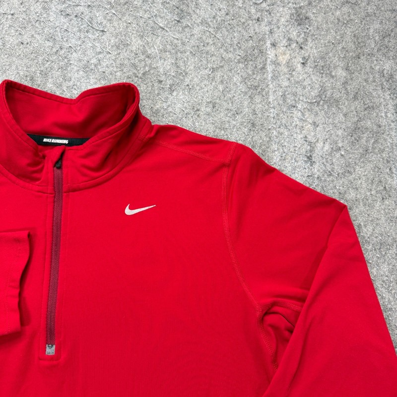 Nike DRI-FIT Element Running 1/2 Zip Pullover Top Men M Red Long Sleeve gallery