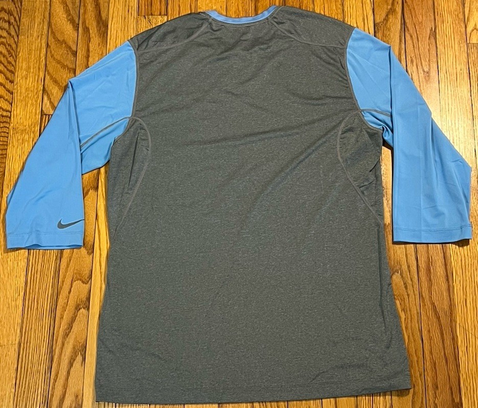 Nike Pro Combat Dri-Fit Ken Griffey Jr Gray Blue 3/4 Sleeve Shirt Men’s Large gallery