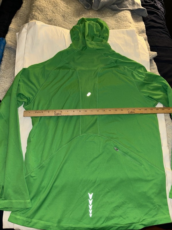 ASICS Feather Lite Hoodie -LARGE- Nylon Thumb Slots -Long Tail -Zip Stash -NWOT gallery
