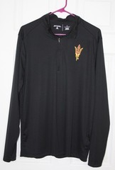 Antigua Arizona State Sun Devils Pullover Mens Large Black 1/4 Zip Long Sleeve